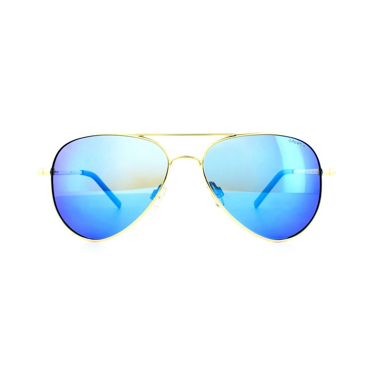 Pilotenbrille mit blau verspiegelten Gläsern