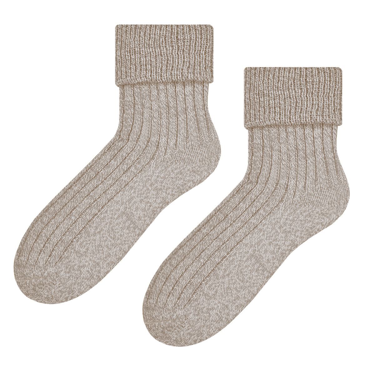 Womens Wool Bed Socks | Steven | Super Soft Cosy Lounge Sleep Socks - Beige