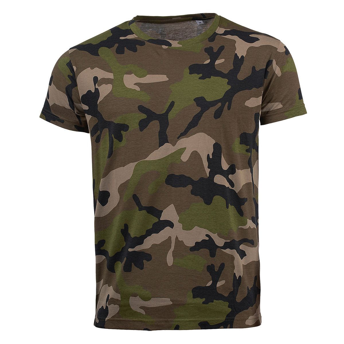 Camouflage Print T-Shirt mit Rundhalsausschnitt