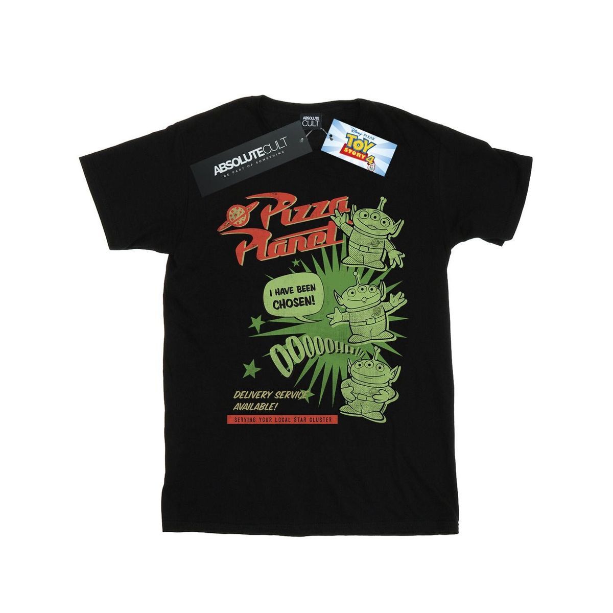 Disney Herren Toy Story 4 Pizza Planet Little Green Herren T-Shirt (schwarz)