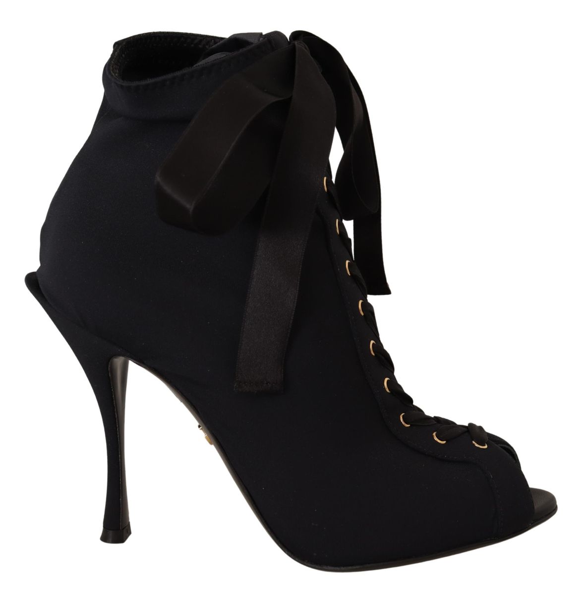 Elegante Schwarze Peep-Toe Stiefeletten