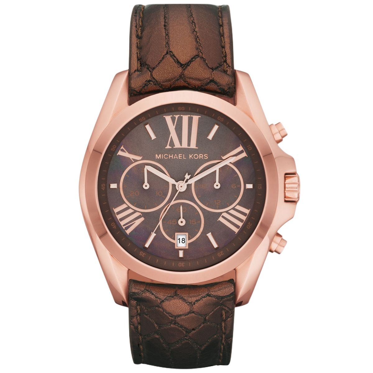 Roségold Chronograph Leder Uhr