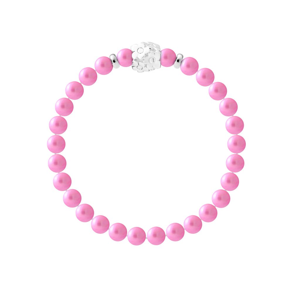 Pinkfarbenes Perlenarmband Sterlingsilber