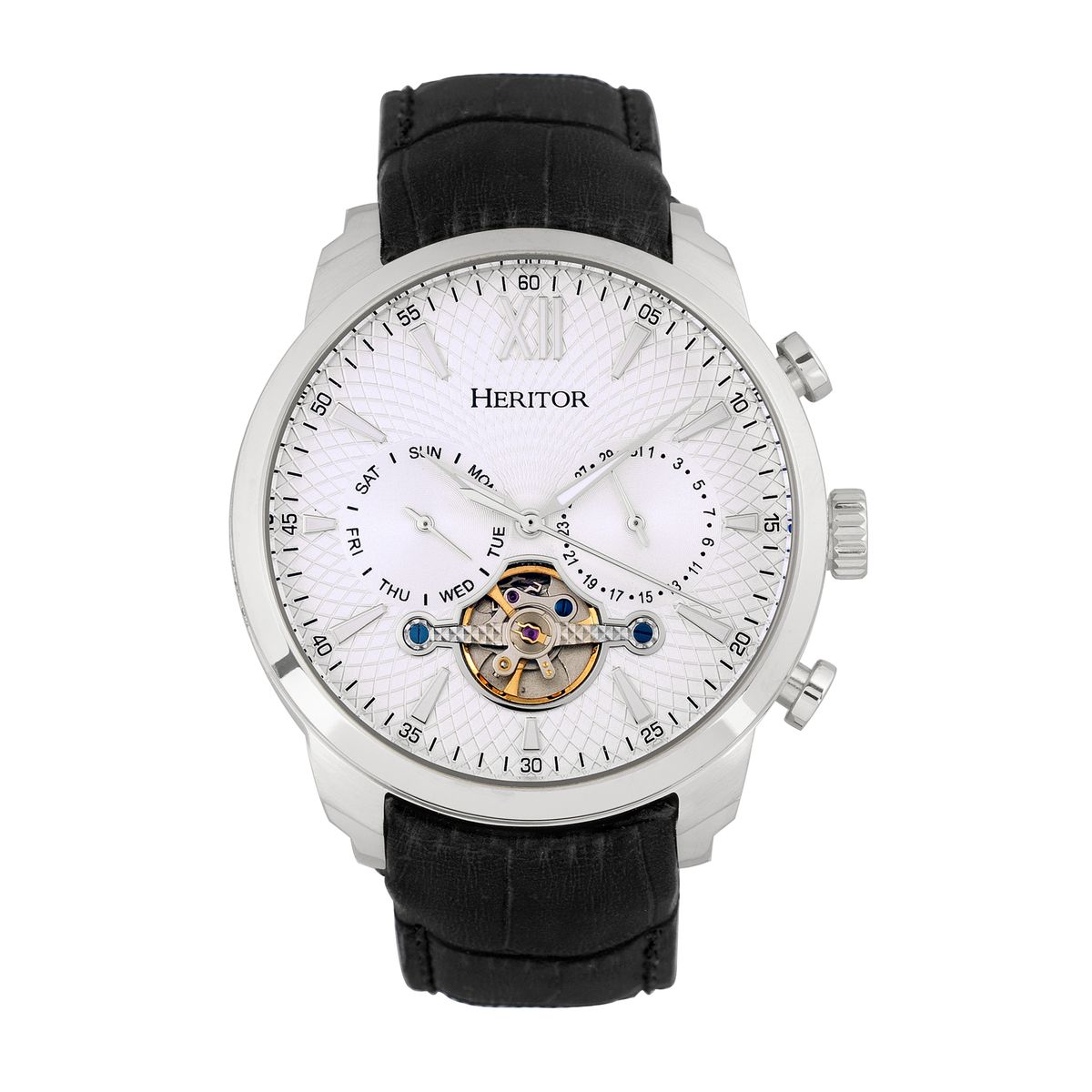 Herrenuhr Goldfarben mit braunem Lederarmband