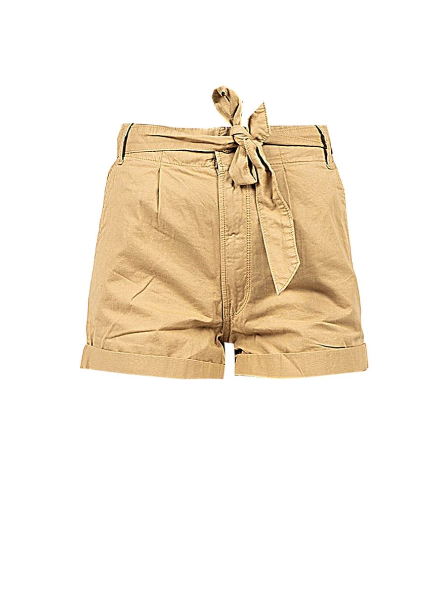 Shorts mit hohem Bund und Gürtel