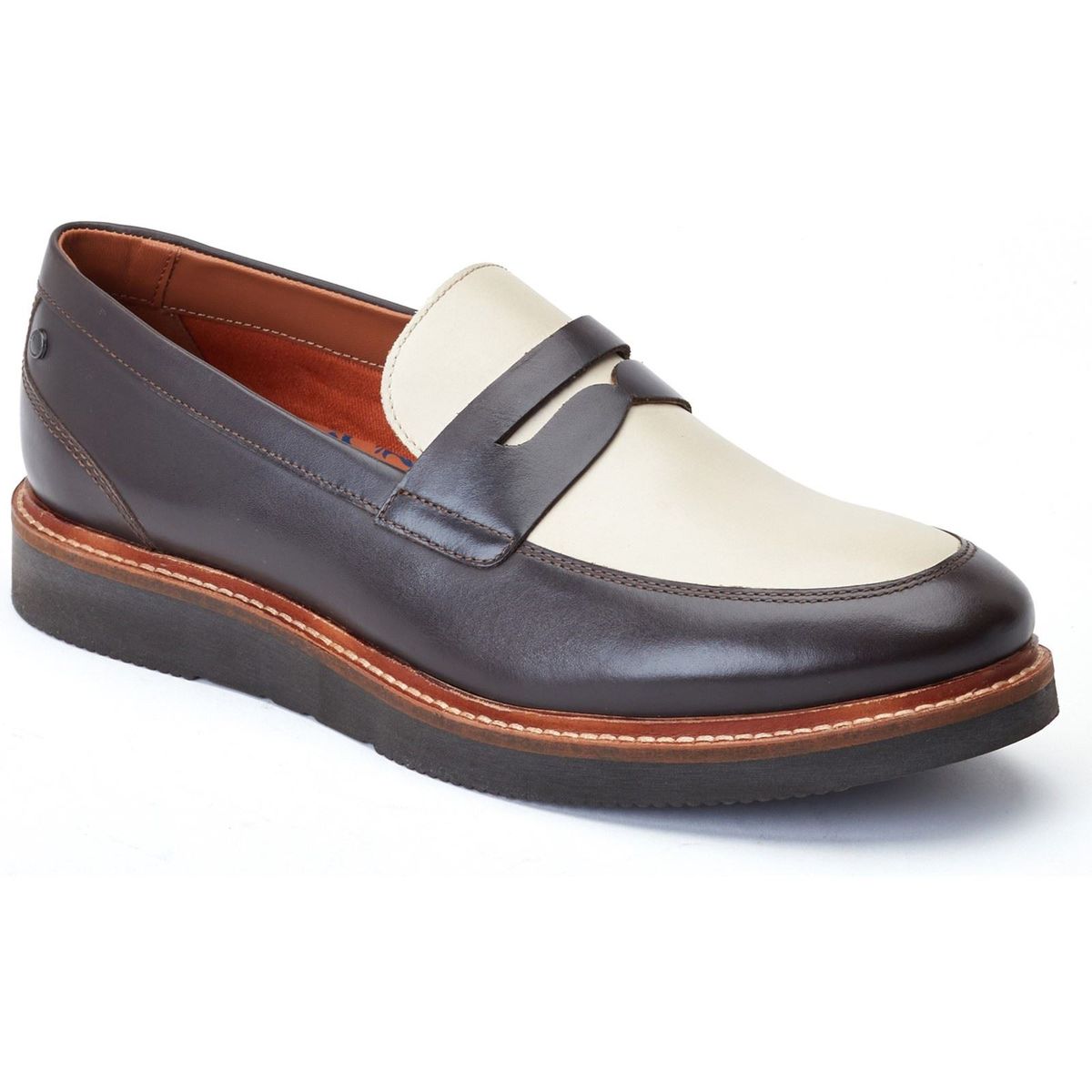 Base London Sid Leder Herren Braun/Beige Loafer