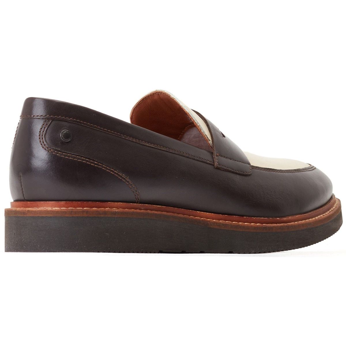 Zweifarbige Penny-Loafer aus Leder