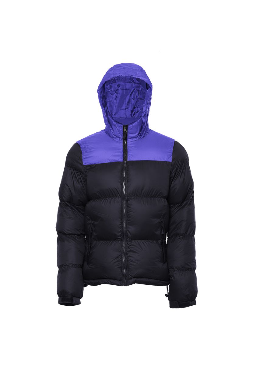 Wattierte Bicolor Steppjacke mit Kapuze