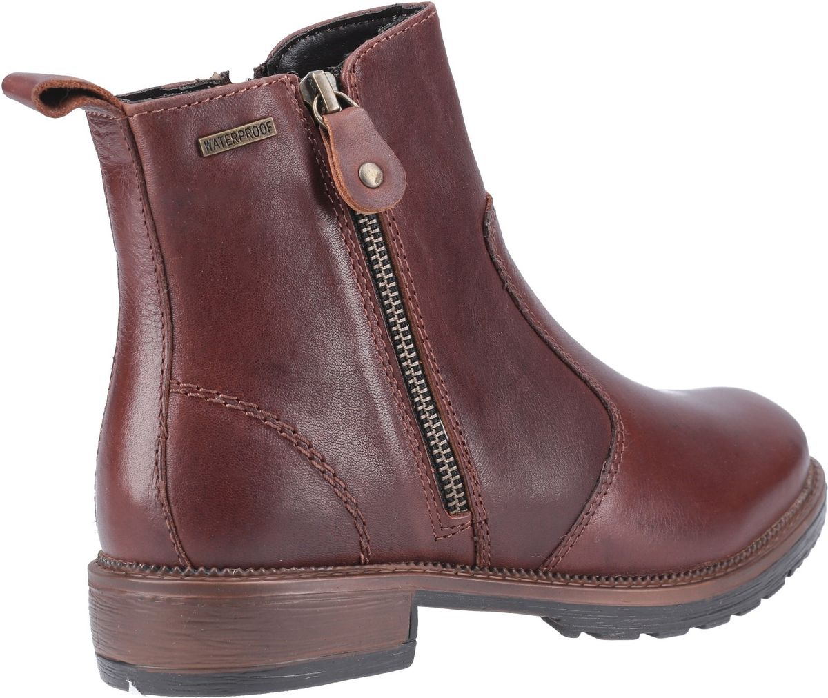 Wasserdichte Lederstiefeletten mit Reißverschluss