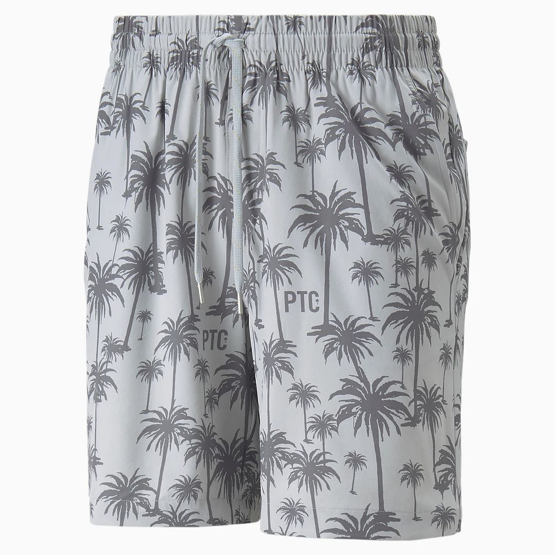 Golfshorts mit Palmenmuster