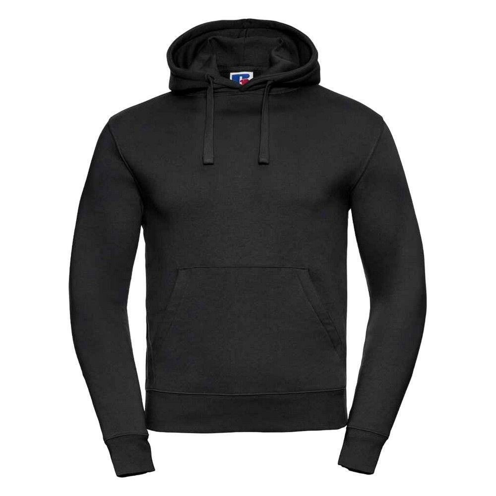 Herren Solider Schwarzer Kapuzenpullover