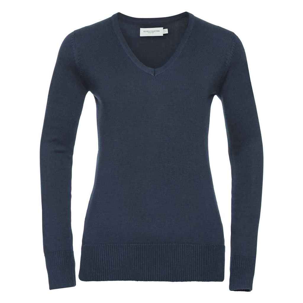 Russell Collection - Sweatshirt V-Ausschnitt für Damen (Dunkelblau)