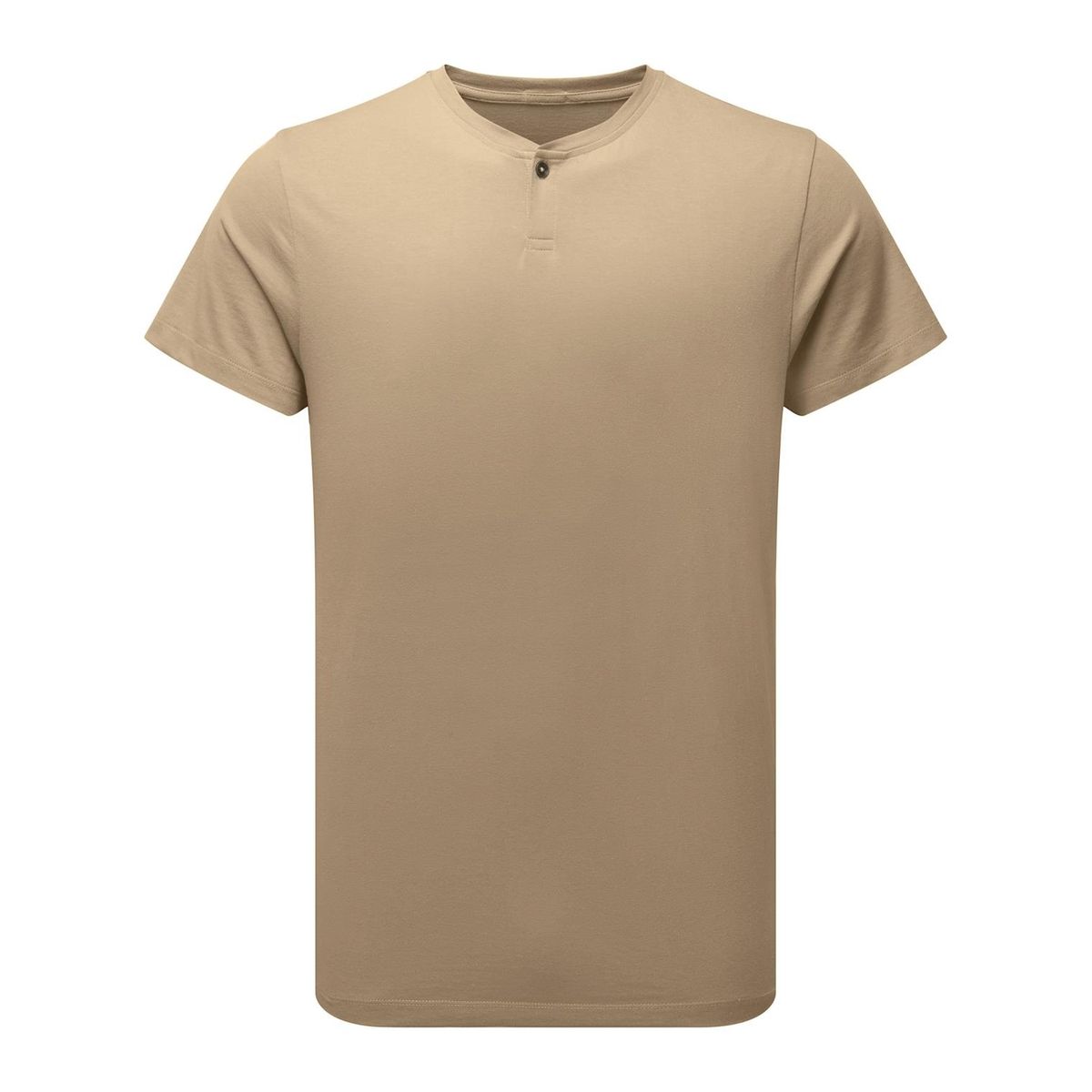 Herren Khaki Henley T-Shirt