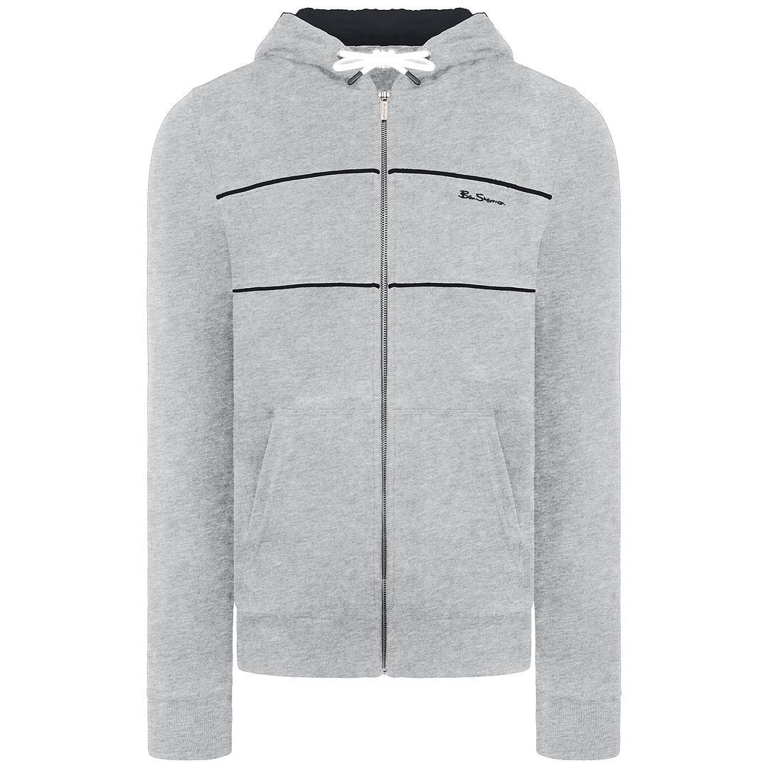 Kapuzenjacke mit Reißverschluss und Streifendetail