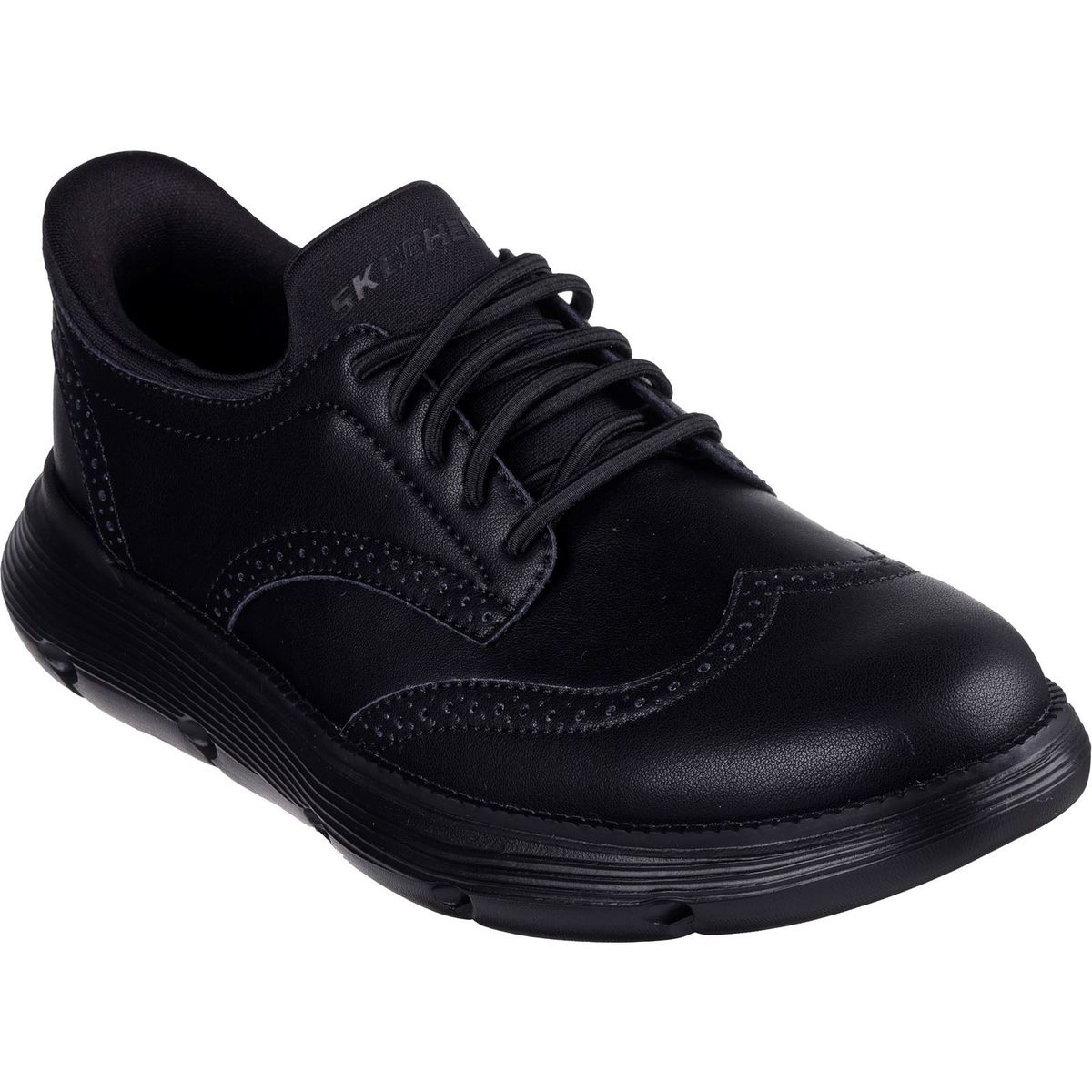 Skechers Garza Sully Schwarze Herren Schnürschuhe aus Leder