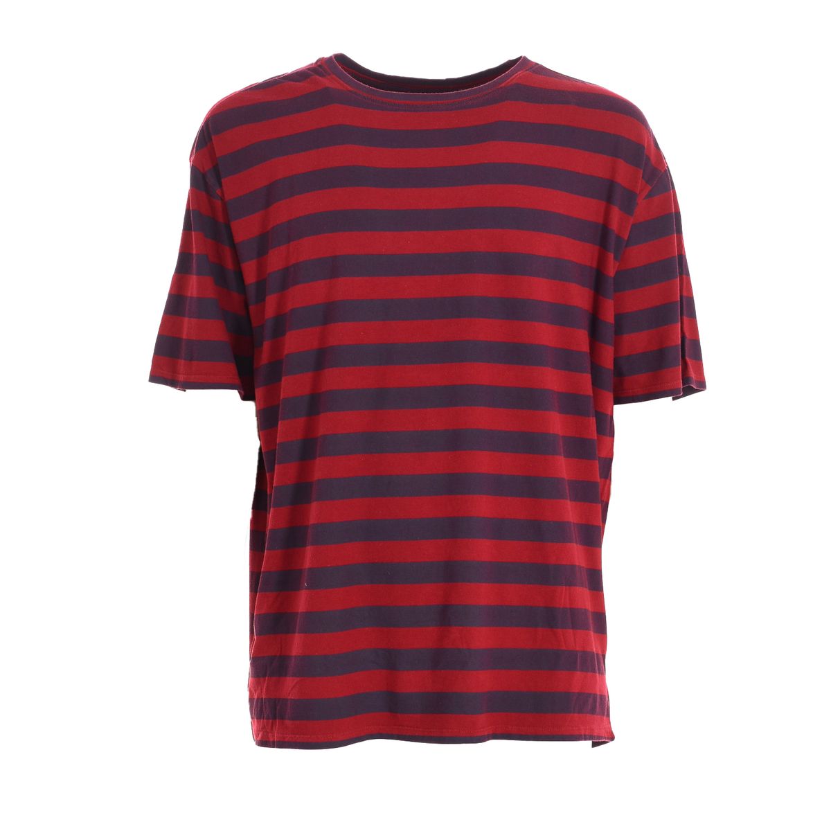 Gestreiftes Baumwoll-T-Shirt mit lockerer Passform