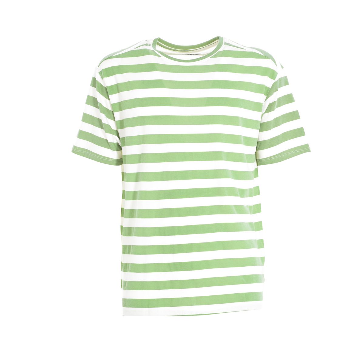 Gestreiftes Baumwoll-T-Shirt mit lockerer Passform