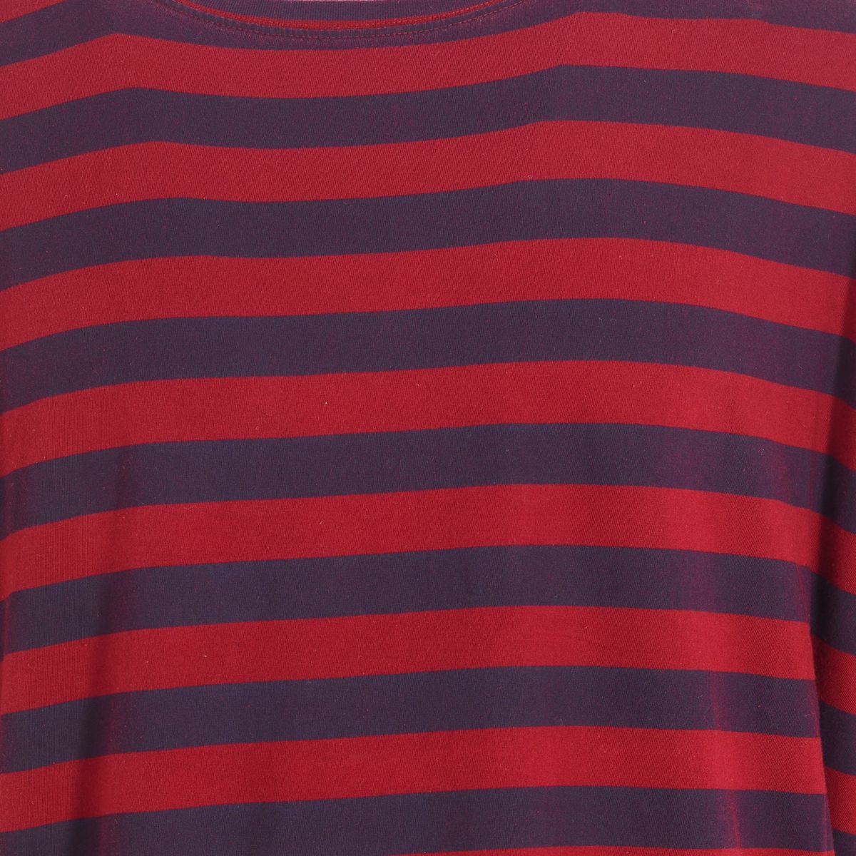 Gestreiftes Baumwoll-T-Shirt mit Rundhalsausschnitt