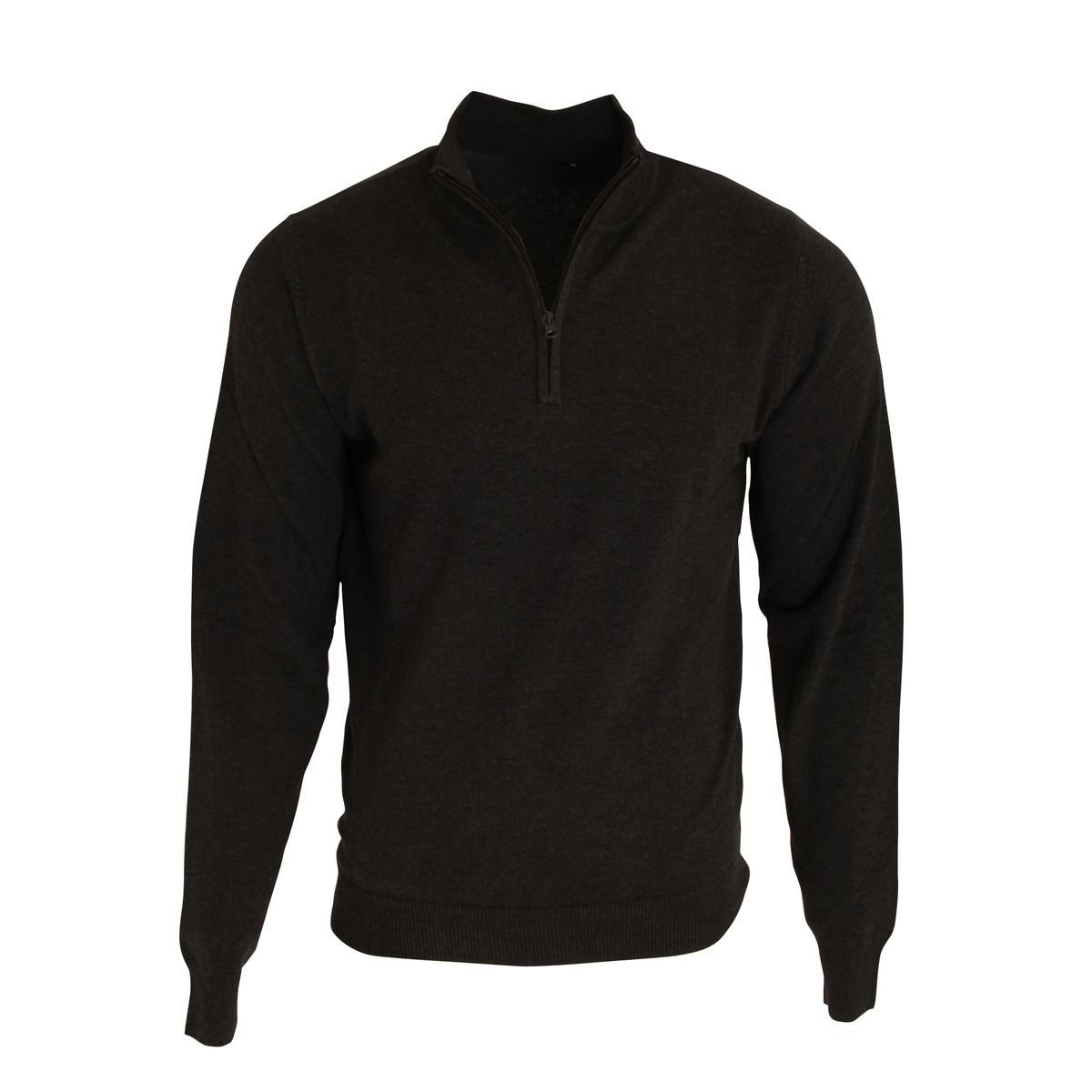Premier Herren 1/4 Zip Strick Sweater (Schwarz)