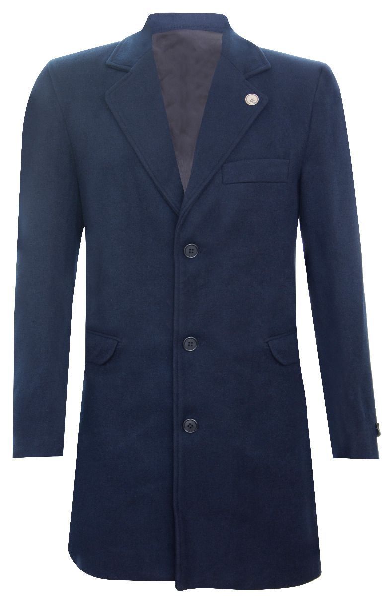 Herren Slim Fit Wollmantel
