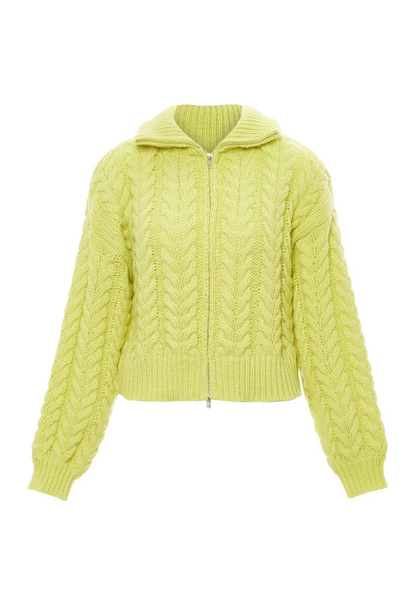 Mymo Strickjacke Damen Limette