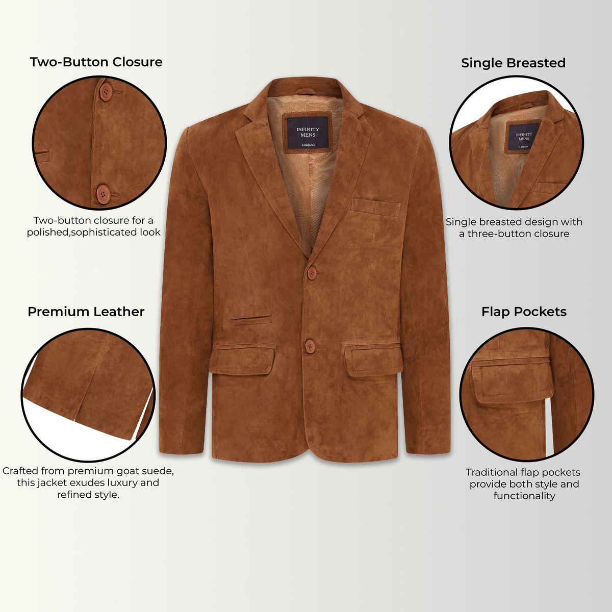 Schmal geschnittener italienischer Wildlederblazer