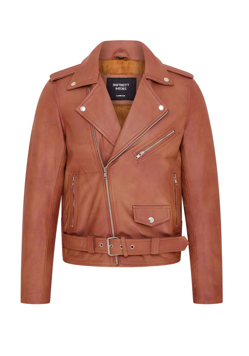 Klassische Brando Leder-Bikerjacke