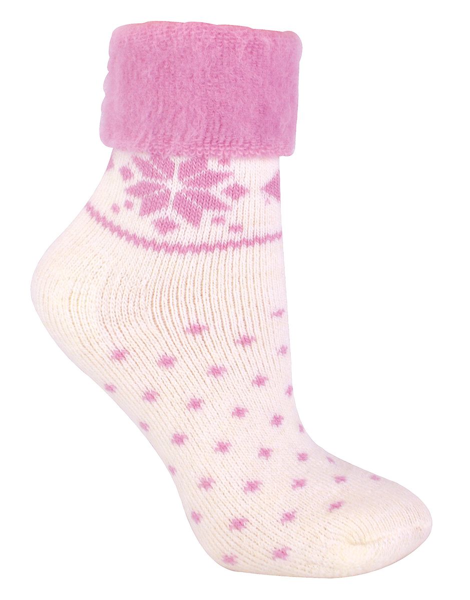 Damen Wollsocken mit Fairisle Design | Socken Snob | Thermo Lounge Socken für den Winter | Für Stiefel, zum Schlafen, im Freien oder als Geschenk | Weihnachtsdesigns - Creme