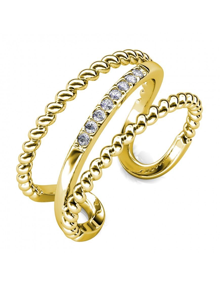 Verdrehter Dreifachring mit Kristallen