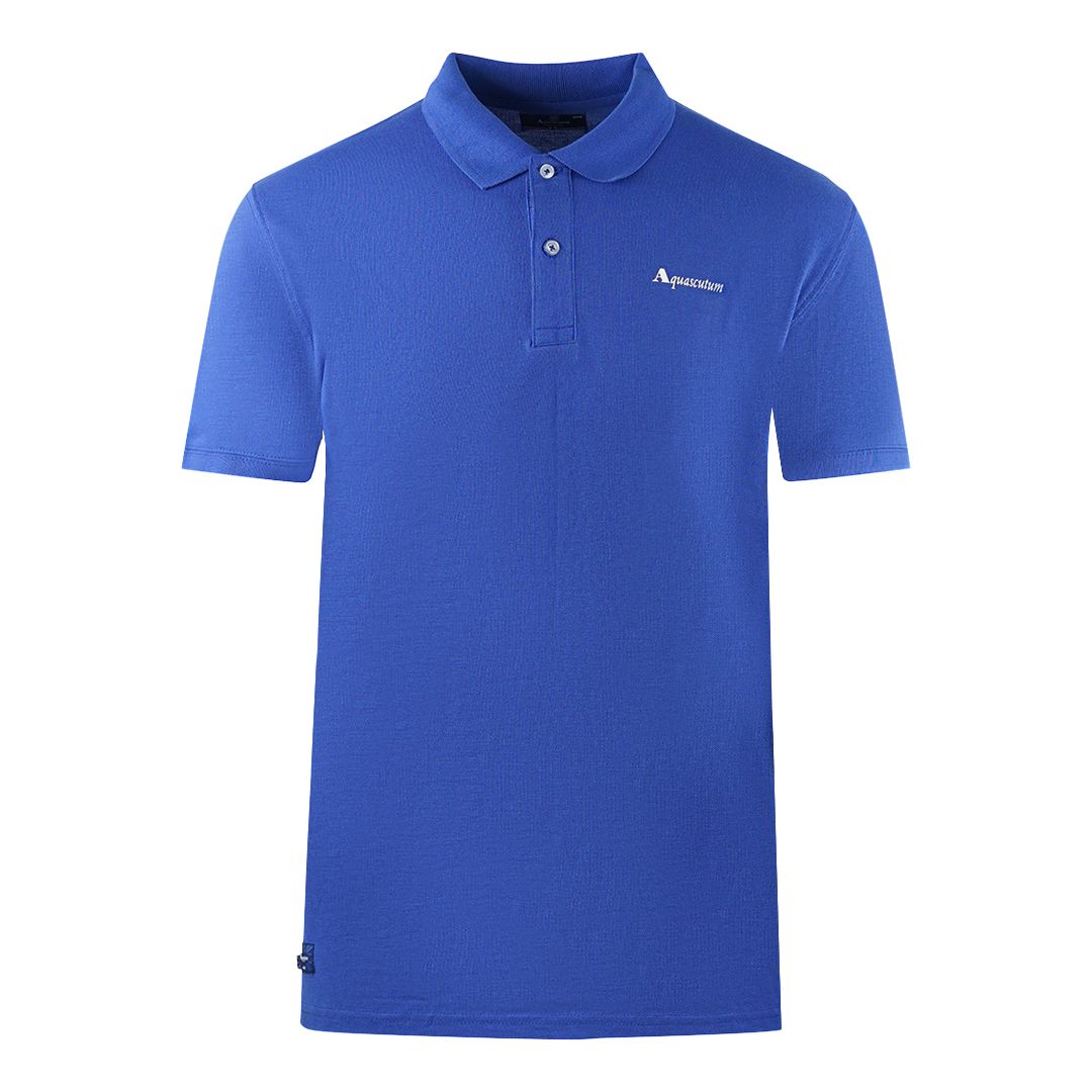 Klassisches Logo Königsblaues Poloshirt