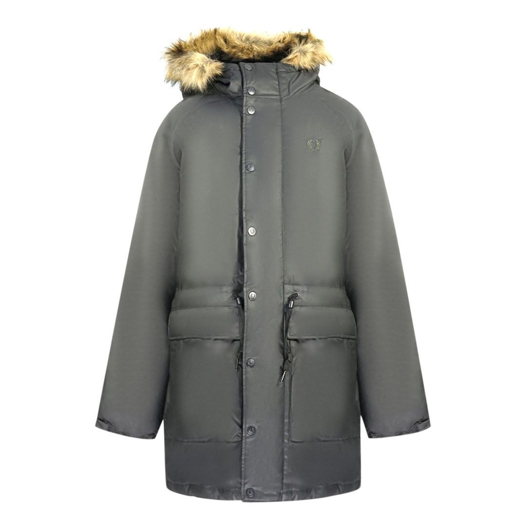 Parka-Mantel aus gewachster Baumwolle mit Kapuze