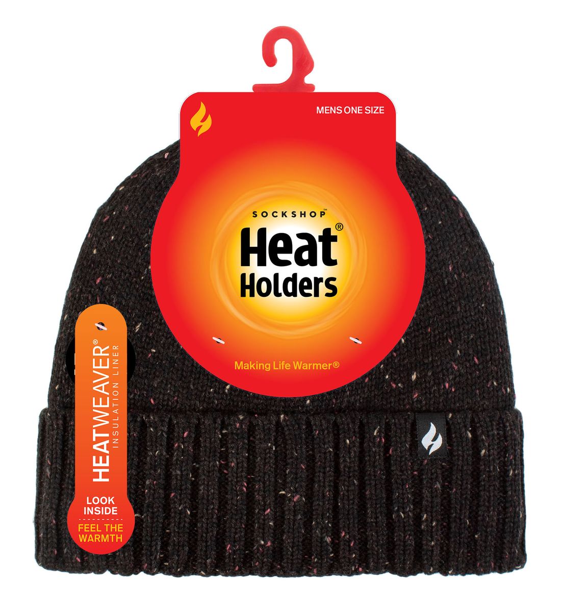 Gerippte Melange-Strickbeanie