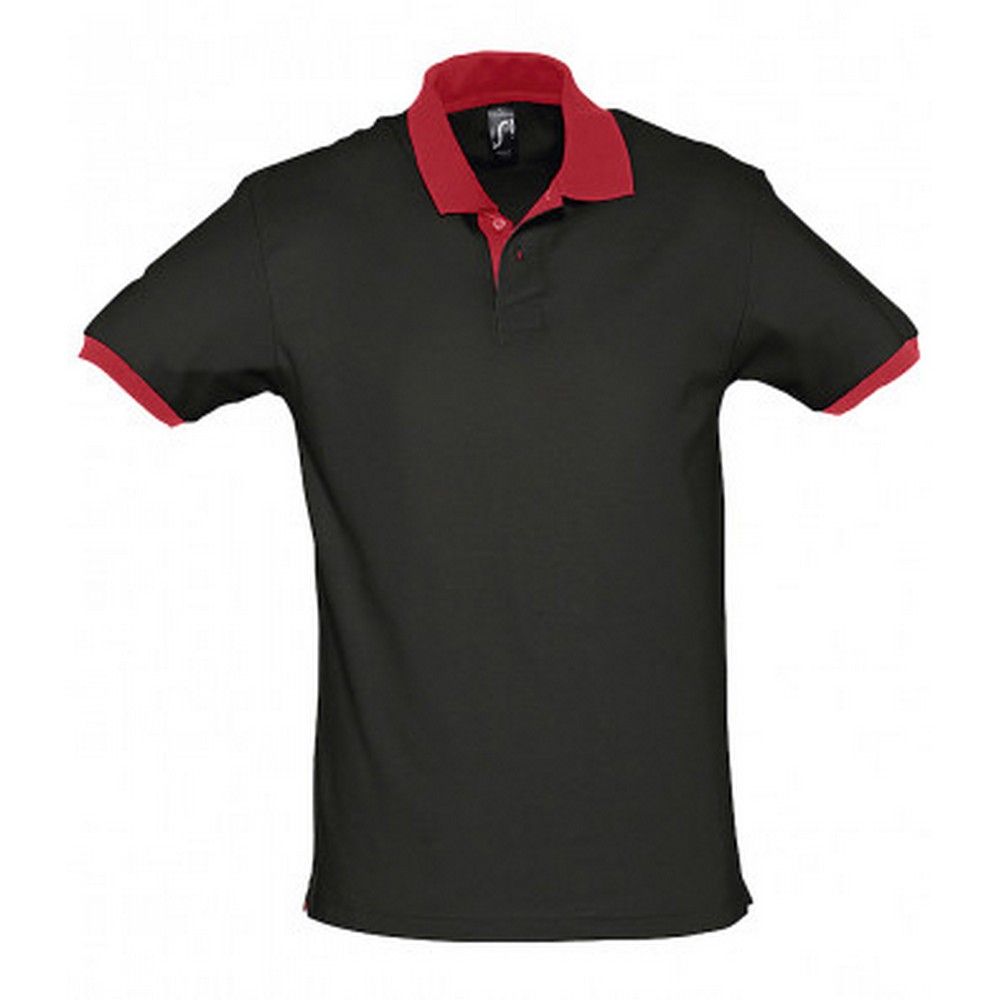 Baumwoll-Piqué-Poloshirt mit Kontrastbesatz