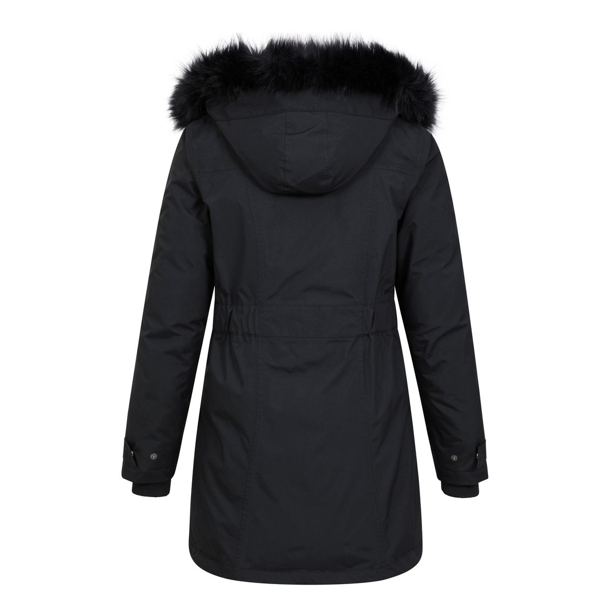 Langer Daunenparka mit Kunstpelz