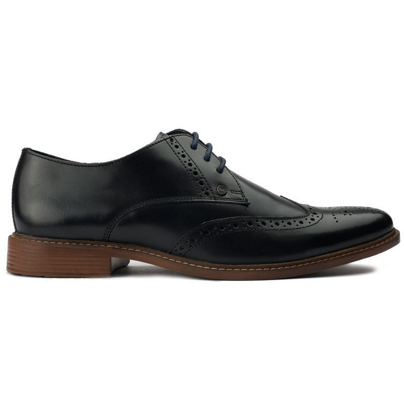 Klassischer Leder Wingtip Brogue Schnürschuh