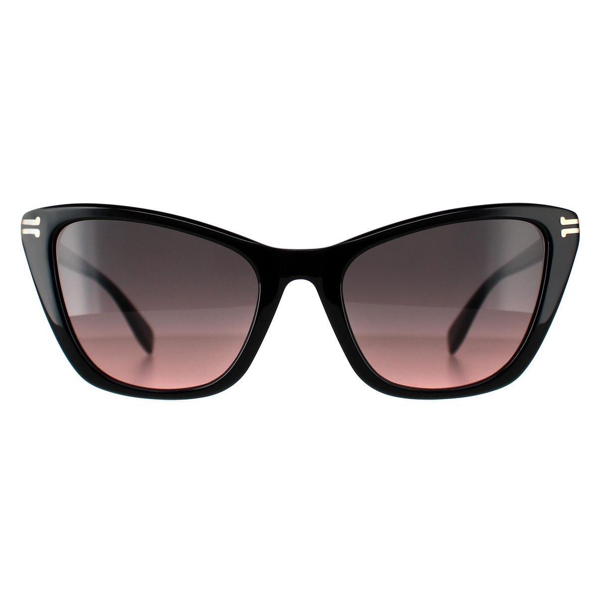 Schwarze Cat-Eye Sonnenbrille mit Farbverlaufsgläsern