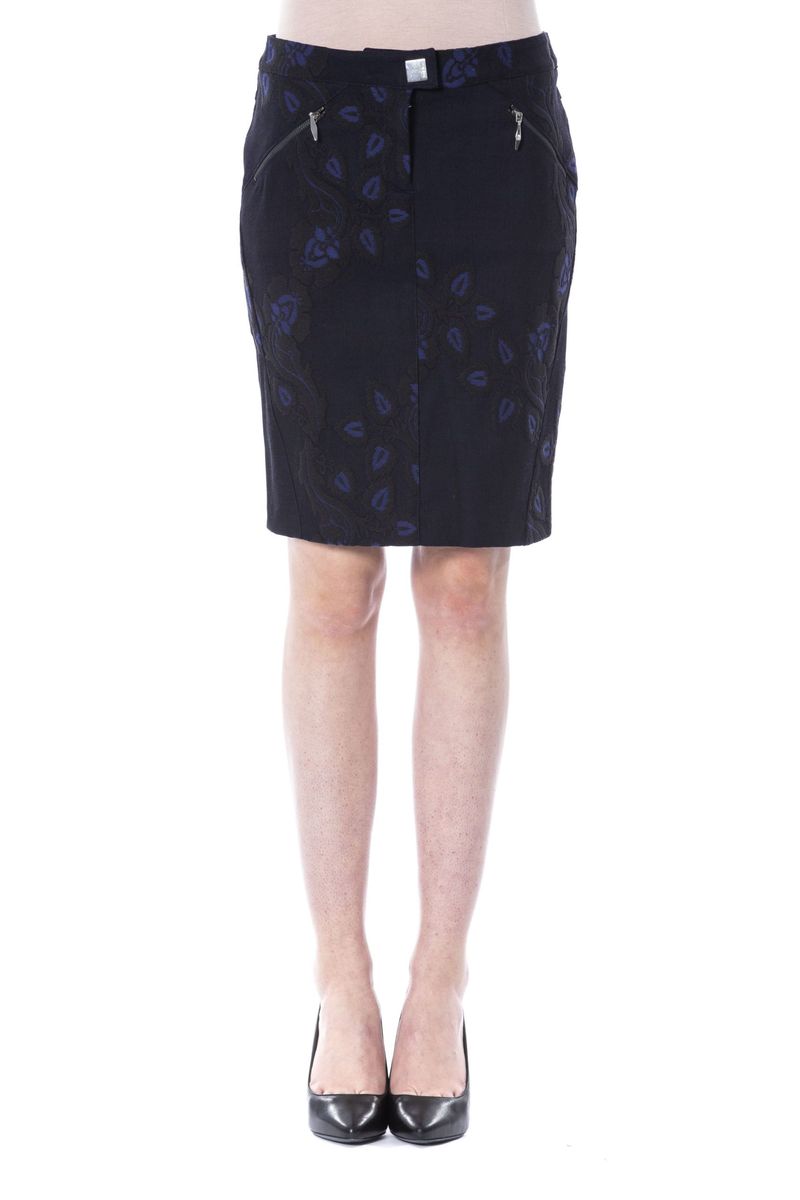 BYBLOS Damen Schwarzer Baumwollrock