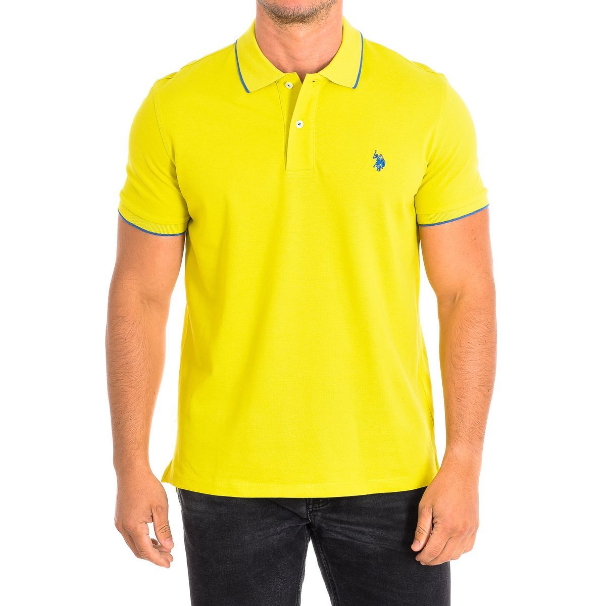 Klassisches Piqué-Poloshirt mit Kontrastbesatz