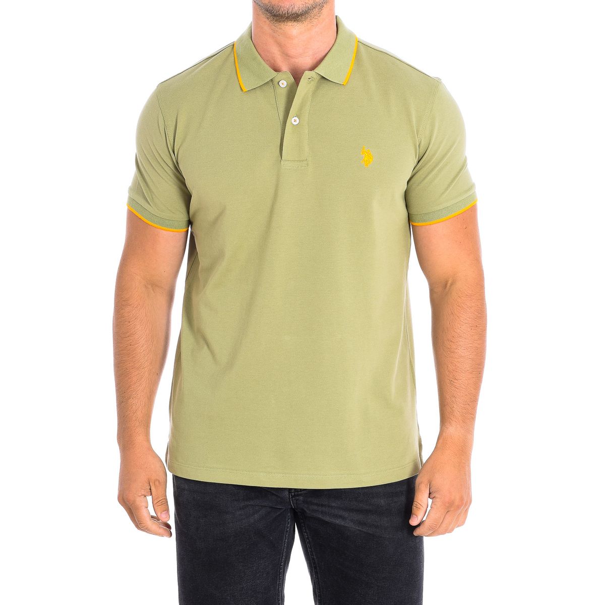 Klassisches Piqué-Poloshirt mit Kontrastbesatz