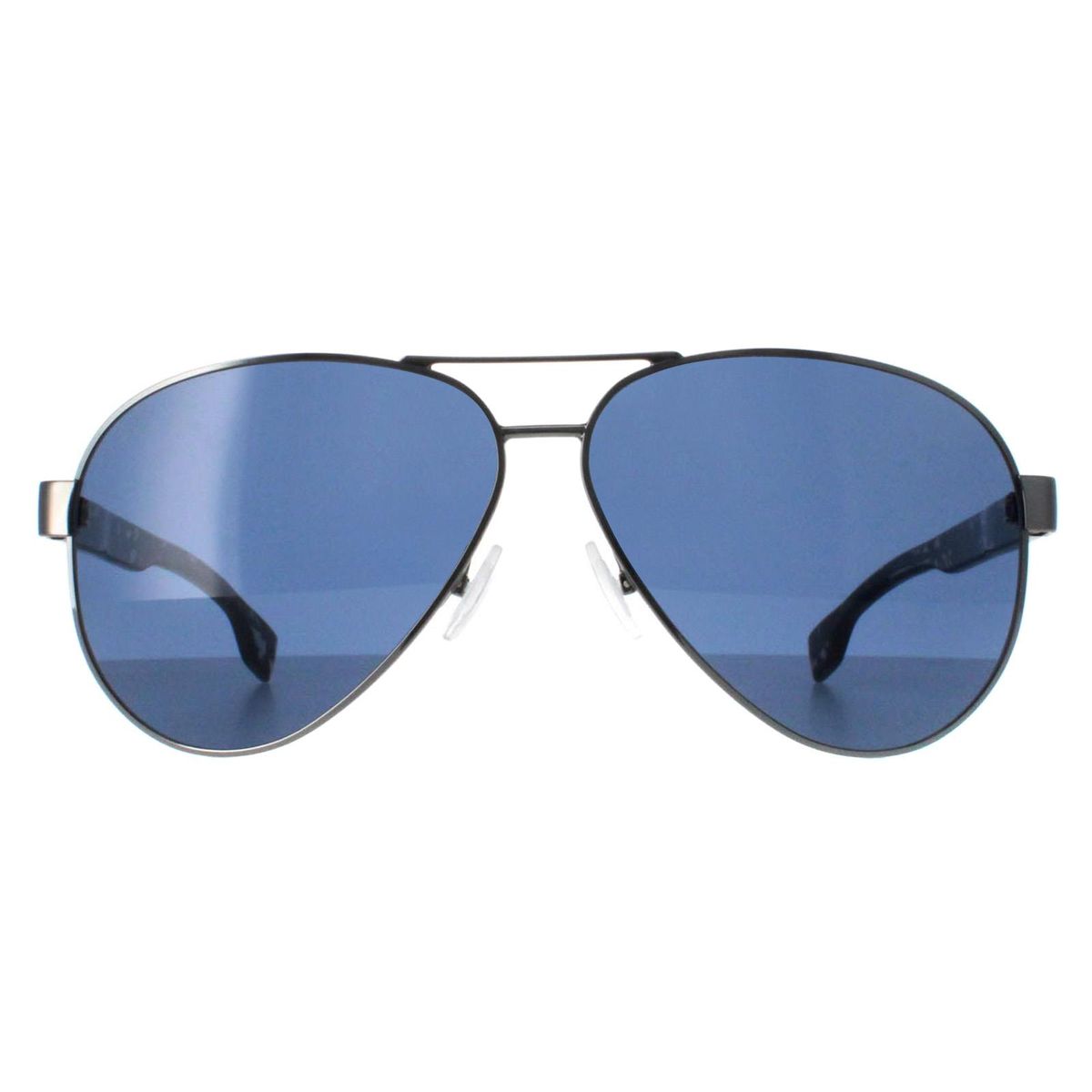 Aviator Sonnenbrille Ruthenium Gestell blaue Gläser