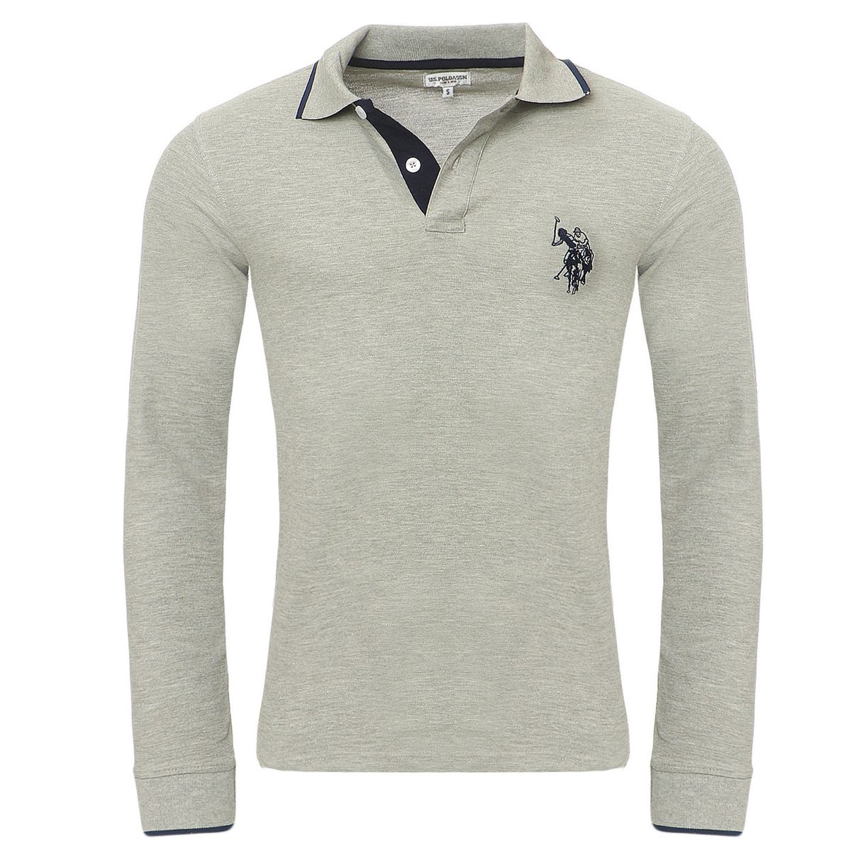 Klassisches weißes Langarm-Poloshirt