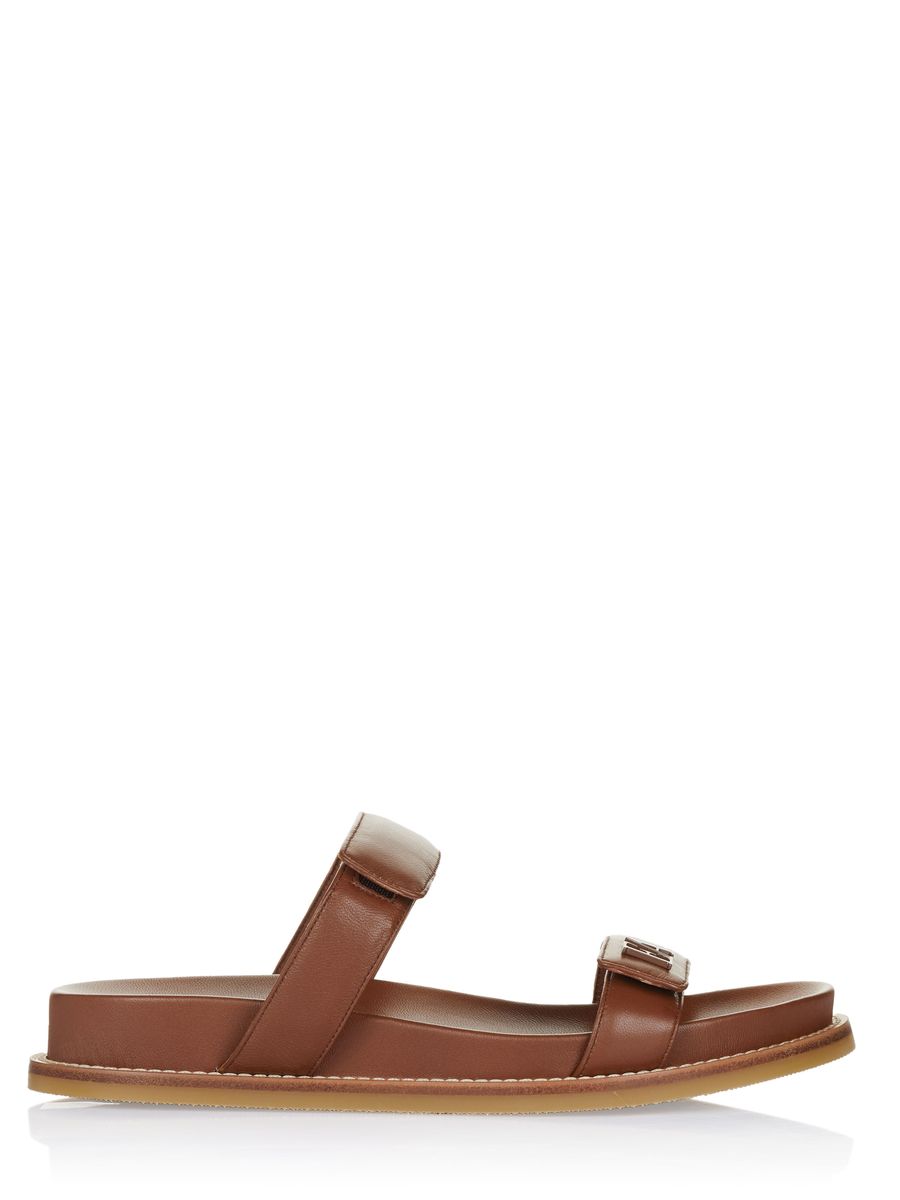 Braune Ledersandalen mit verstellbaren Riemen