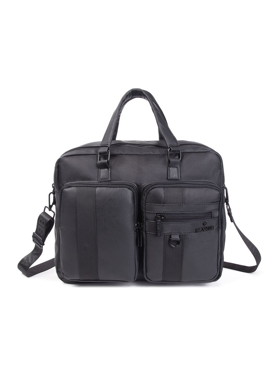 Klassische strukturierte Aktentasche mit Taschen