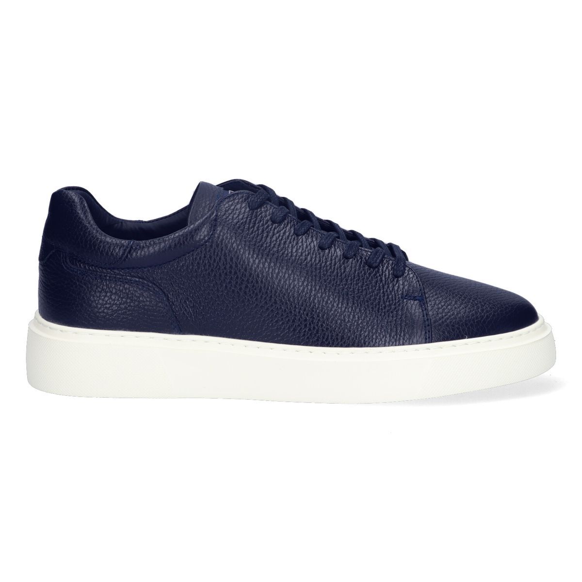 Navy Leder Low-Top Sneaker