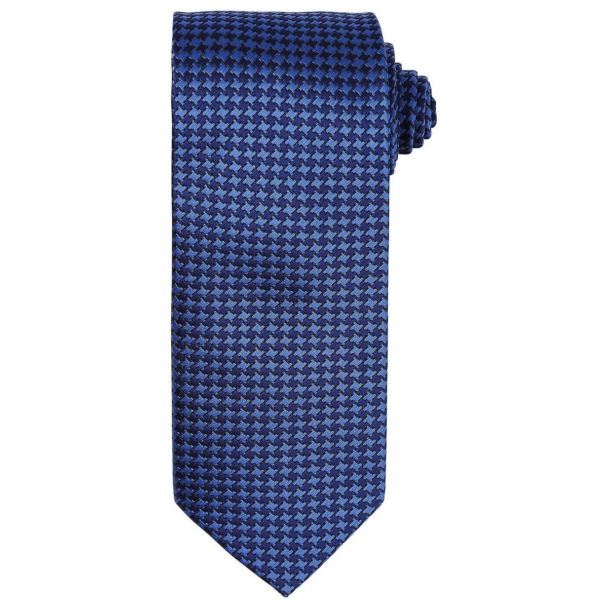 Herren Krawatte mit blauem Hahnentrittmuster