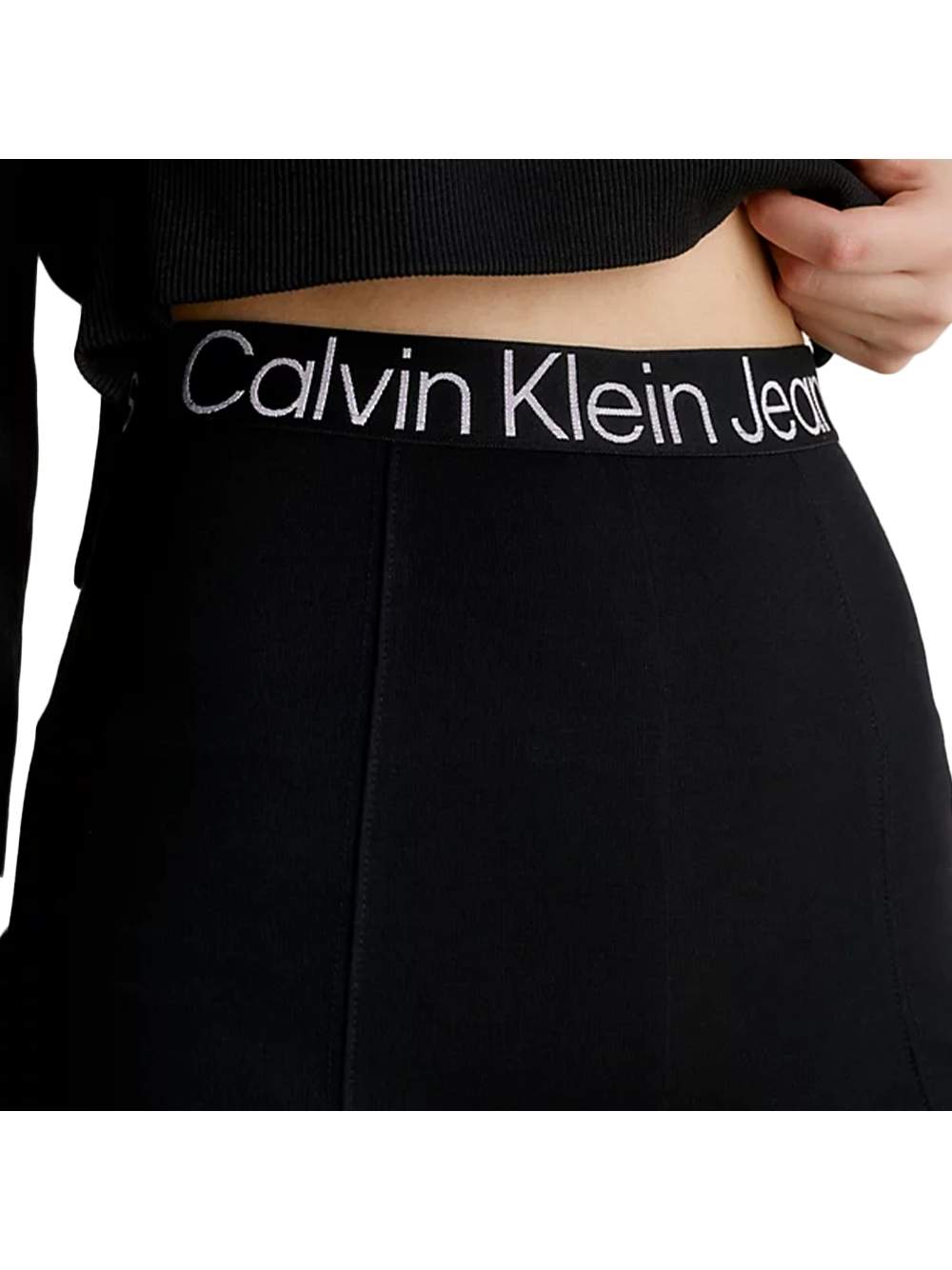 Ausgestellte Jersey-Leggings mit Logo-Bund