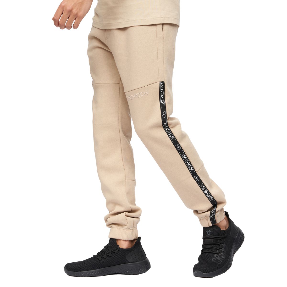 Fleece-Jogginghose mit Logo-Streifen