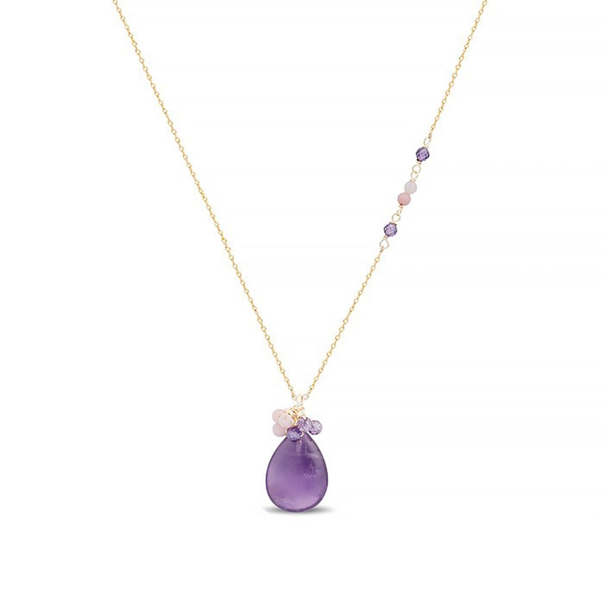 Vergoldete Halskette mit Amethyst-Anhänger