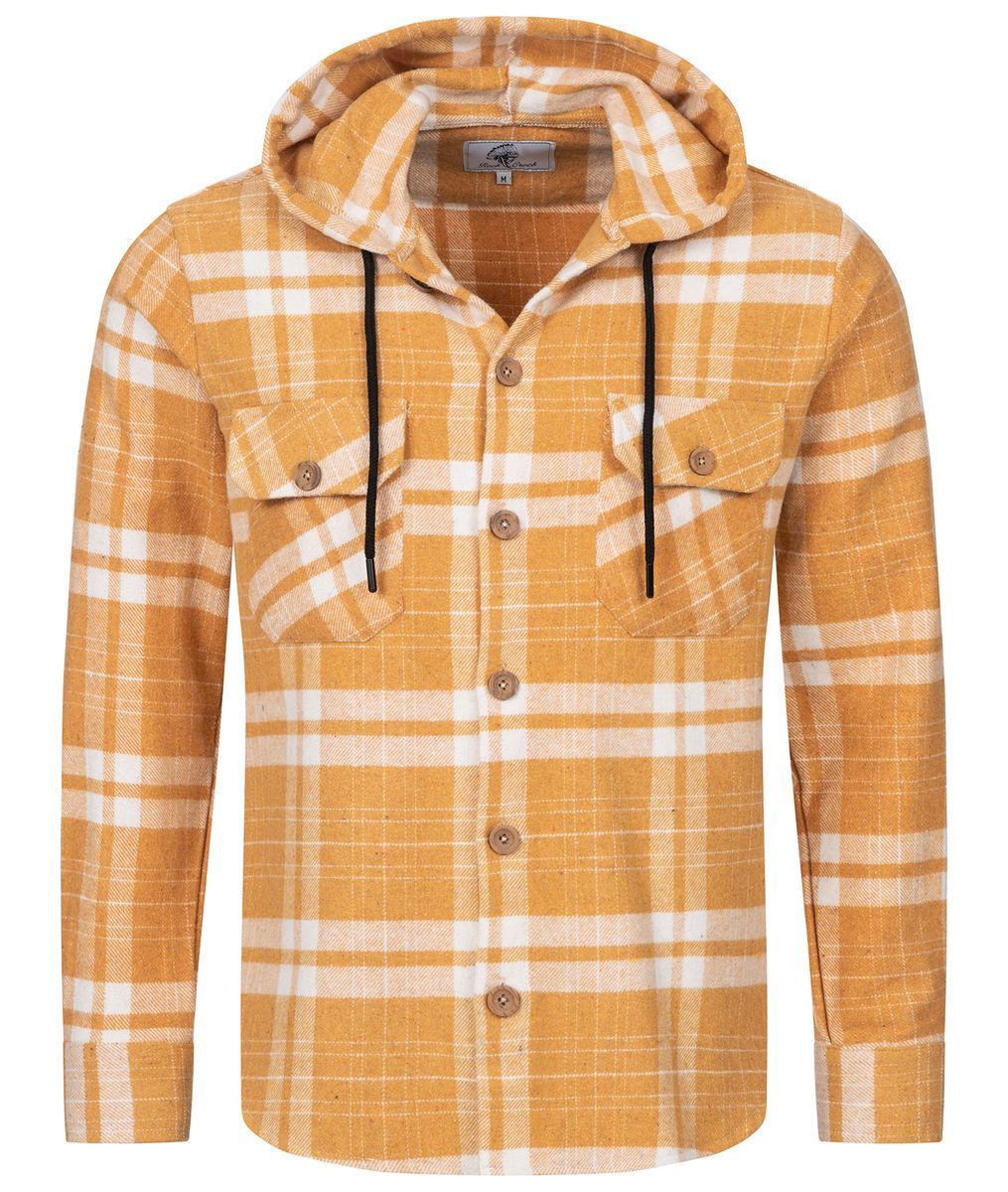 Flanell Hemdjacke mit Kapuze