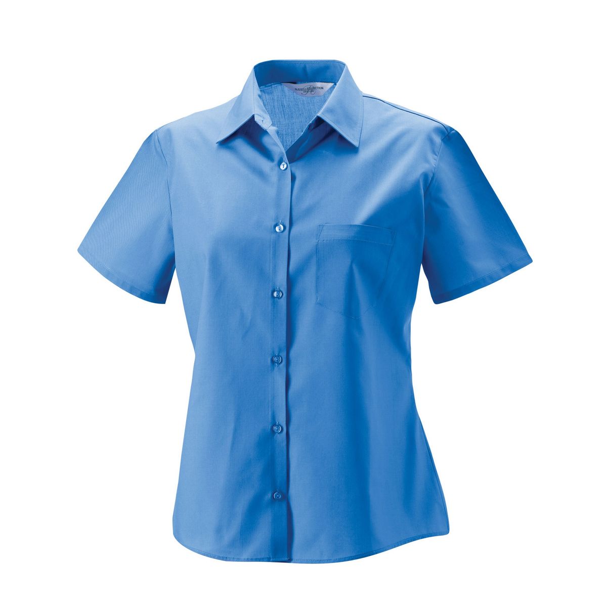 Russell Kollektion Damen Popeline Pflegeleicht Kurzarm Hemd (Corporate Blau)